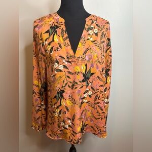 Ava & Viv | floral print Vneck top Sz 2XL
